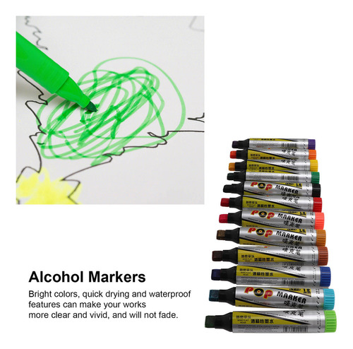 Marcadores De Secado De Pintura Posca, 12 Unidades De Diseño