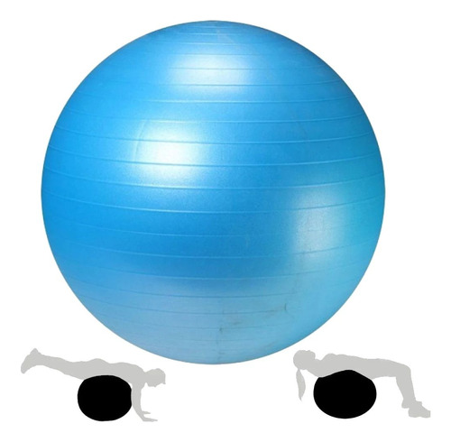 Bola Pilates Suiça Premium 65 Cm Exercícios Academia Azul