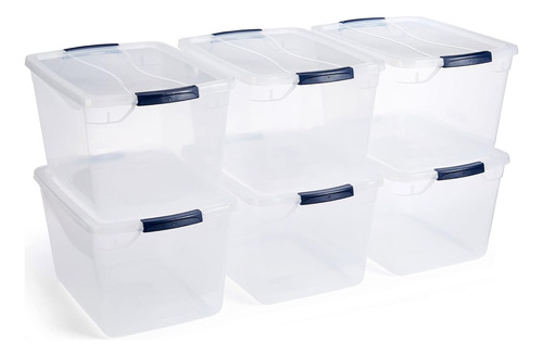 Caja Organizadora Para Hogar De Plastico 28 Lt Con Tapa 6 Pz