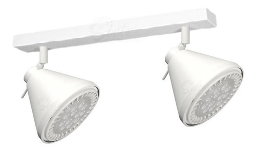 Imagen 1 de 5 de Aplique Barral 2 Luces Spot Cono Led Ar111 Riel Base Regleta