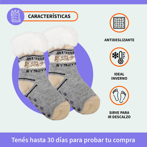 Pantumedias Medias Termicas Interior Corderito Diseño Varios Beige 32/35