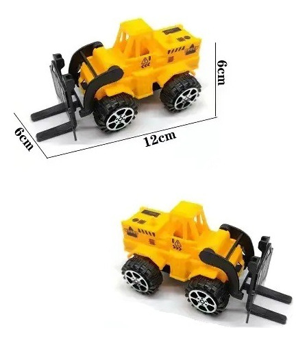 12pz Juguete Excavadora Camión Bulldozer Carro Construcción Excavadora Amarillo