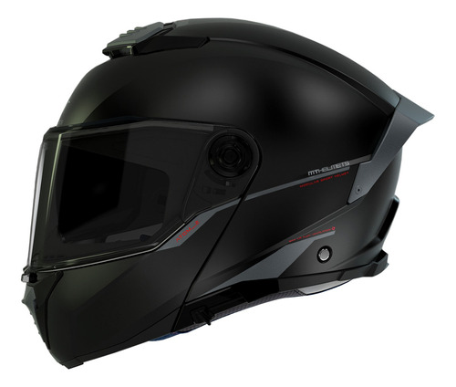 Casco para moto rebatible MT Helmets Bast D5 Atom 2 SV MT FU404SV  negro mate  lisa talla L 