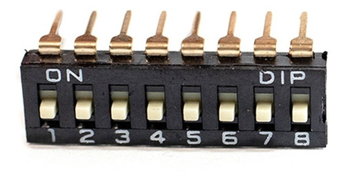 Dip Switch Negro 8 Posiciones 2.54mm