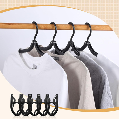 40 Perchas Plegables De Viaje De Plástico, Perchas Portátile