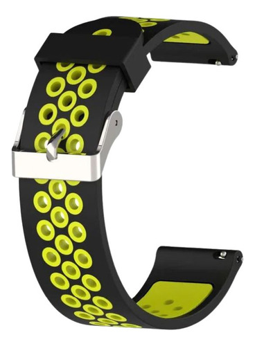 Pulseira Compatível Silicone P80s Com Pinos Liberação Rápida Cor Preta/verde