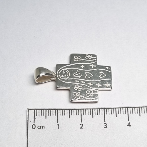 Imagen 4 de 5 de Dije Plata Cruz Del Equilibrio Virgen Porfi