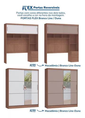 Guarda Roupa Modulado Classic 5 Portas Com Espelho - Móveis Castro