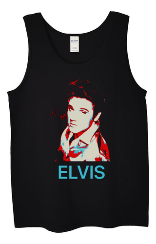 Polera Musculosa Elvis Presley Face Art Ste Rock Abominatron