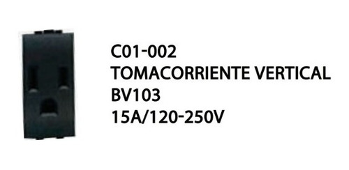 Tomacorriente Vertical Bv103 15a/120-250v Delta Y Al Mayor