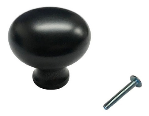 Jaladera Boton Tipo Bola Negro Mate 32 Mm