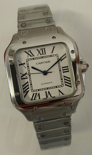 Reloj Cartiere Mod. Santos Dama Plata Carátula Blanca