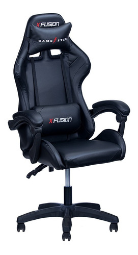 Cadeira de escritório Show de Cadeiras X Fusion C.123 gamer ergonômica  preta com estofado de pu