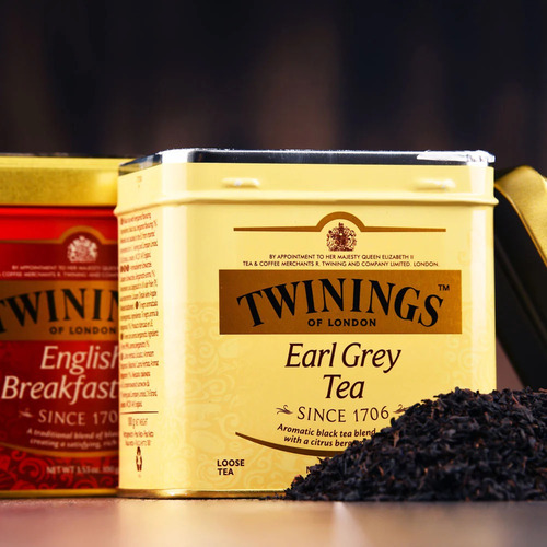 Te Twinings Earl Grey En Hebras Lata Ingles 200gr Importado