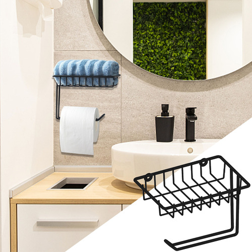 Papel Higiénico De Pared B Con Estante Y Toallitas Húmedas S