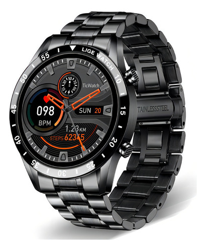 Reloj Inteligente Con Llamadas Bluetooth Multifuncional Caja Negro Correa Negro Bisel Negro