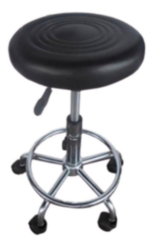 Silla,laboratorio,banco,banquito,giratorio,piel Negra Oferta