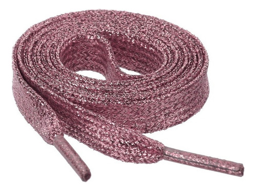 Agujeta Plana Cordón Brillante Para Zapato Rosa 90cm 2pcs