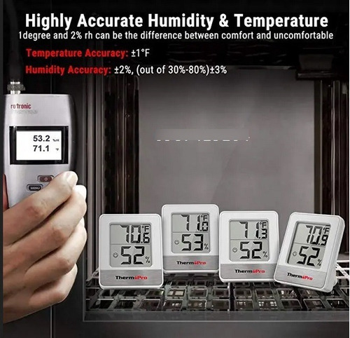 Termohigrómetros Exactos +/-2%hr Medidor Humedad Temperatura