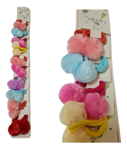 Kit 60 Elásticos Xuxinha De Cabelo Com Pompom Colorido