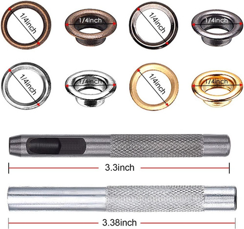 Ojetes 6 Mm Con Arandelas 4 Col. Kit 200 Sets C/herramienta