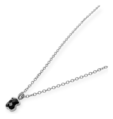 Teddy Bear Collar Con Onix Plateado