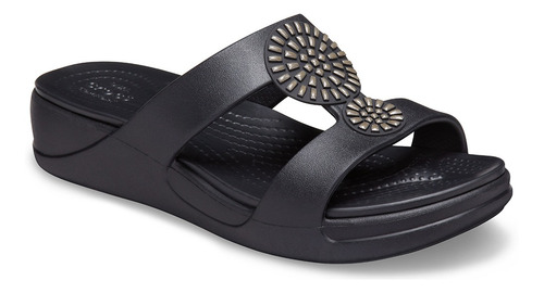 Sandalias Croccs Monterey Diamantes Negro