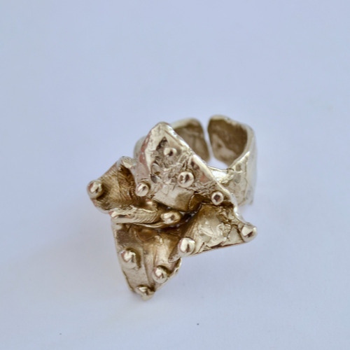 Imagen 6 de 7 de Anillo Flor, Texturas Modeladas A Mano, Macizo De Alpaca