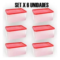 Comprar Set 6 Recipiente 4 Lts Comida Plastico Hermeticos Contenedor