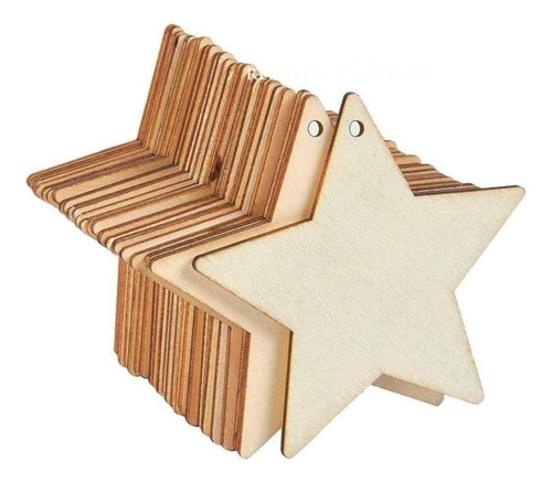 X50 Estrella 5cm Corte Figura Fibrofacil Mdf 3mm 1 Agujero