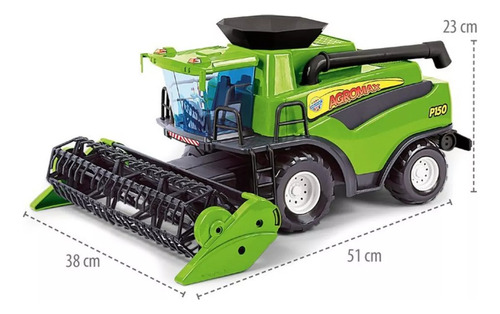 Brinquedo Trator Colheitadeira Fazendeiro Poliplac Verde Verde