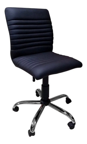Silla de escritorio Indar Equipamientos S7 cromado  azul con tapizado de cuero sintético