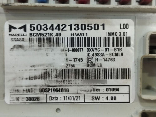 Kit Code Injecao Jeep Renegade 1.8 139cv Flex 2021 100264152 (Usado)