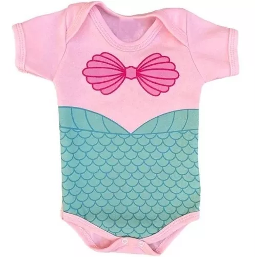 Roupa Bebê Romper Saia Ariel Pequena Sereia em Promoção na Americanas