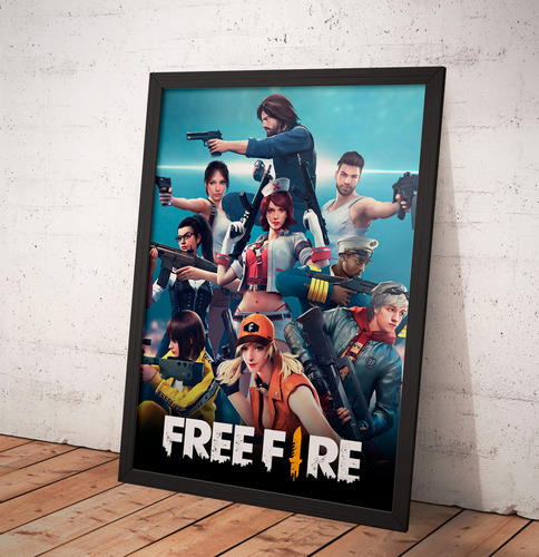 Cuadros De Free Fire 34x45cm Marco Cn Vidrio Imprimetuposter