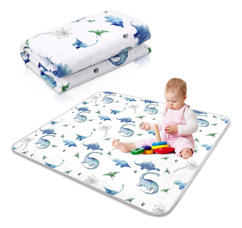 43x43'' Dinosaur Baby Play Mat Tapete De Juego De Piso Plega