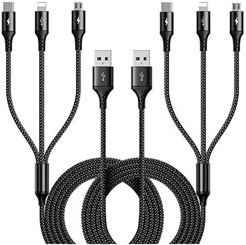 Cable De Carga Multi [2pack 6ft] 3 En 1 Cargador 7npqn