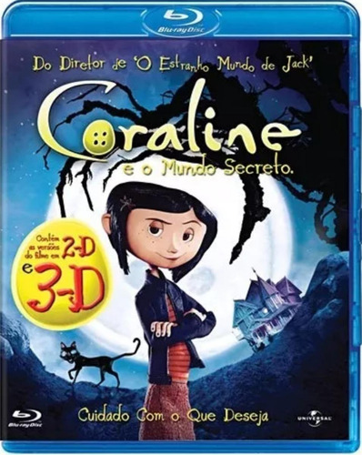 Blu-ray 3d + 2d Coraline E O Mundo Secreto