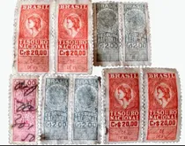 Comprar 9 Antigos Selos Fiscais Estampilhas C\u002F Quatro Duplas Coleção