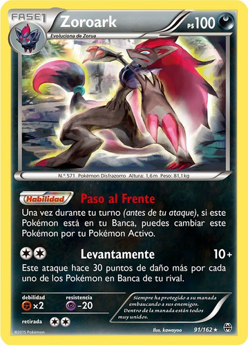 Cartas Pokemon Zoroark 91/162 Español Holo Breakthrough Bkt