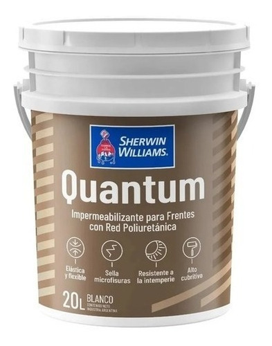 Látex Quantum Impermeabilizante Frentes Sherwin X 20 Lt