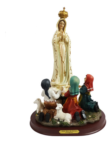 Imagen Religiosa - Virgen De Fatima Y Pastores 40 Cm Domine