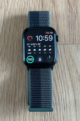 Apple Watch Series 7 Gps, 45mm, Aluminio Verde, Sport Loop Verde Oscuro (Usado)