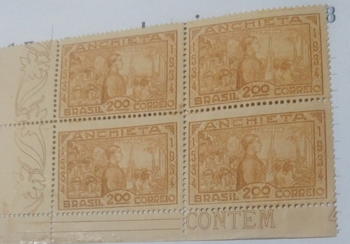 Rara Quadra De Anchieta $200 Reis