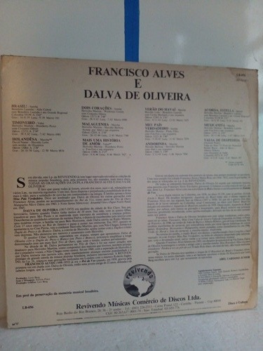 Lp Os Rouxinois Francisco Alves E Dalva Oliveira (Usado)