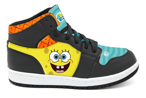 Tenis Bob Esponja Azul Serie Bota Hi Top Infantil