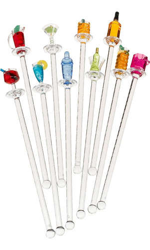 Prodyne Happy Hour Swizzle Sticks, Los Colores Pueden Variar