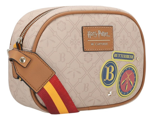 Bolsa Crossbody Mujer Harry Potter Wcapsule Tan Hbhikoichi3c Acabado De Los Herrajes Oro Diseño De La Tela Gráfico