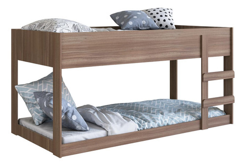 Base De Cama Litera Doble Individual Para Niños Bedtw2 Color Marrón Kingshouse