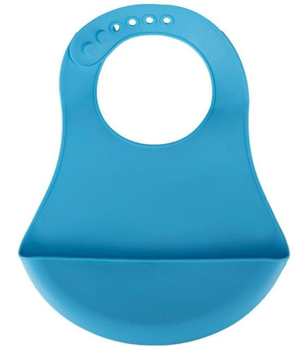 Babador De Silicone Macio Cata Migalhas Azul 